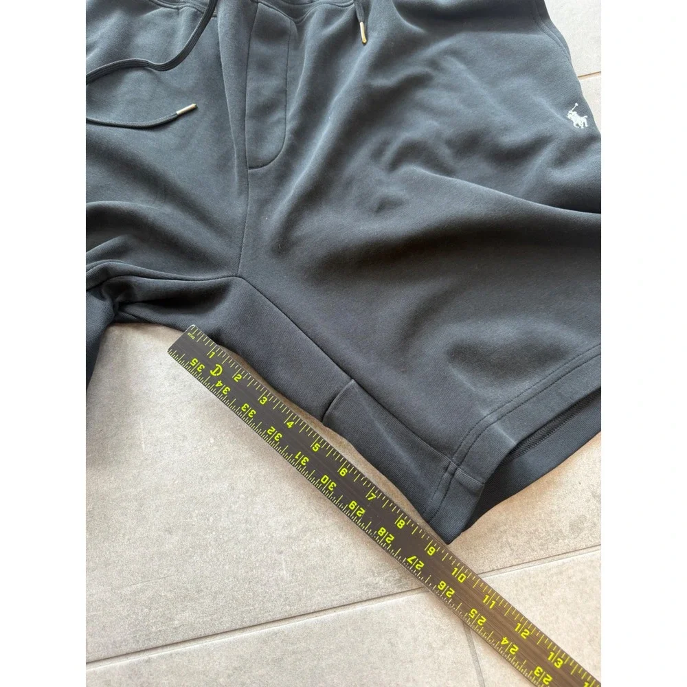 Polo Ralph Lauren Mens XXL Black Sweat Shorts Drawstring Pony Logo Relaxed
